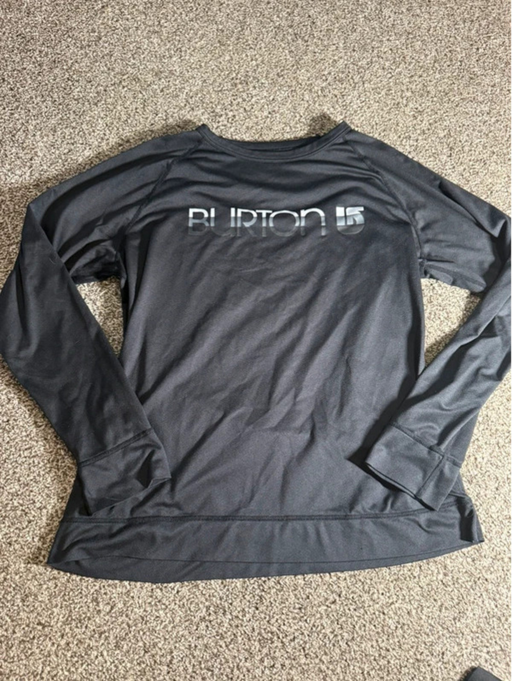 Burton Men’s Large Dark Gray Long Sleeve Logo Performance Shirt